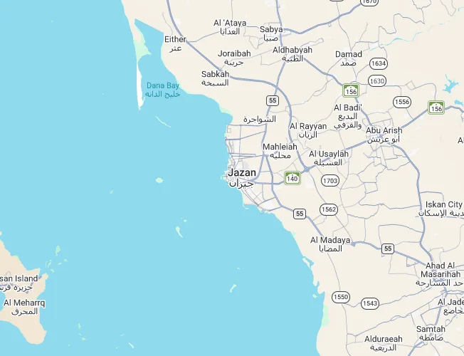 خريطة منطقة جازان